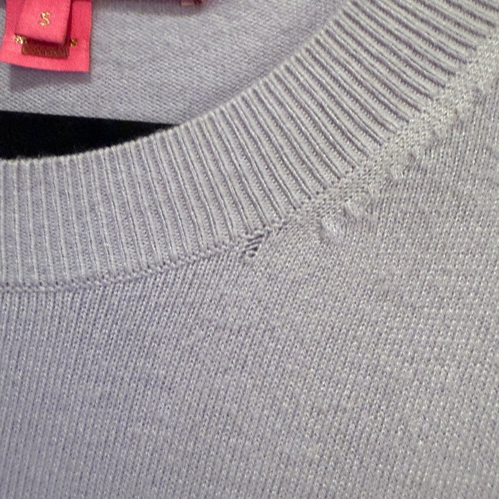 💜 Lilly Pulitzer Lavender Ruffle Hem Sweater – Size S - Picture 4 of 8